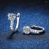 Stud Earrings Classic U-shaped S925 Silver Mosonite Women's Precision Quality 1 Carat D Color