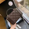 Fashion Womens Makeup Bag 14/18cm Shoulder Bag Leather Diamond Gold Hardware Metal Buckle Luxury Handbag Matelasse Chain Crossbody Bag Box Bags Designer Sacoche