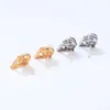 Studörhängen grossistfabrik guld silver färg triangel kristall imitation pärla örat för kvinnor design smycken