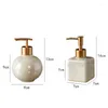 Liquid Soap Dispenser Ceramic Porcelain Bath Shampoo Shower Gel Bottle Gold Head Hardware Birthday Present Wedding Gift