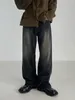 Jeans da uomo SYUHGFA stile coreano vintage moda marea abbigliamento ampio design di nicchia pantaloni di jeans larghi lavati 2023 autunno