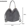 Evening Bags Rope Handle Faux Fur Small Totes for Women Winter Designer Crossbody Bags Travel Trendy Shoulder Handbag 231030