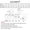 Botas Jozhamta tamanho 3440 mulheres tornozelo real couro grosso sapatos de salto alto para inverno 2024 ocidental casual senhoras 231030