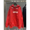 Balencigas Mens Luxurys Designers Hoodies Italy Brand High Art Hole Hoodie Ny av ansiktsrengöringsmedel Syvävning Dying Tjock Soft 53T7