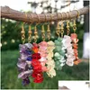 Charm Fashion Women Chip Stone Earring smycken Crystal Gold Dingle örhängen Citrin Rose Quartz Gravel Hook Birthday Present leverera Dhemt