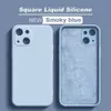 Оригинальный квадратный жидкий силиконовый чехол для телефона iPhone 15 14 13 11 12 15 Pro Max Mini X XR XS 7 8 SE противоударная задняя крышка