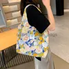 Shoulder Bags Bags Women's Flower Folding Handbag Bag Summer Flower Splice Bag Canvas Soft Bagcatlin_fashion_bags