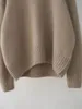 Kobiety swetry jesienne zimowe kaszmirowe Sweter Odzież Pure wełniane wysoko lapowe pullover swobodny luźne grube dzianinowe moda Korea