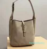 Hobo Axila Bolsa de cubo Bolso de hombro Bolso de compras grande Moda Cuero de vaca Cuero genuino Letras doradas Hardware Correa ajustable Señora qzzw Bolsas lisas