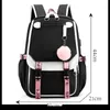 Bolsas escolares XZAN para bolsa Moda Niñas grandes Adolescente Negro Estudiante Puerto Mochila Libro Mochila Adolescente Lienzo Rosa