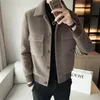 Herrjackor Fashion Autumn Winter Short Woolen Coat Wool Men Korean Mink Imitation Jacket Trendiga tunga kläder Mens Overcoat S-3XL 231030