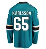 2023新しい卸売カスタム名番号Ed Ice Hockey Jerseys San Jose 65 Erik SSON 62 Kevin Labanc 39 Logan Couture