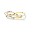 Wedding Rings Personalized Letter Name Ring Double Color Heart Engraving Nameplate Two Fingers Women 231030