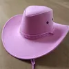 Berets Color Men Western Cowboy Hat Big-edge Gentleman Cowgirl Jazz West For Mongolian Caps Sombrero Mujer