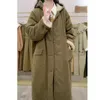 Women's Trench Coats Outerwear Winter Fashionable Cold Protection Plush Insulation Wearing High-end Mid Length Clothing