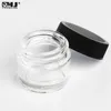 Recipientes de garrafa de vidro grosso de 5ml com tampas pretas frascos concentrados para cosméticos de cera de bálsamo labial