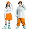 Set di abbigliamento Giacca a maniche corte per ragazzi Hip Hop Pantaloni cargo da ballo di strada Ragazze Jazz Cool Top Streetwear Costumi per bambini Cappotto per bambini