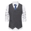 Gilet da uomo Gilet da uomo a spina di pesce per matrimonio Gilet vintage casual Slim Fit Gentleman