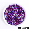 Tırnak Sanat Dekorasyonları SS3-SS50 Dark Siam Düzeltme Rhinestones Sliver Flatback Glitter Crystal AB Strass Stone Deco DIY aksesuarı
