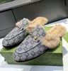 Designer Slipper Dames Princetown Slippers Suède Wollen Muilezels Borduren Sandalen Luxe Fluwelen Loafers Letter Schoenen