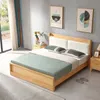 Slaapkamermeubilair van hoge kwaliteit, nieuwste luxe beddengoedset, massief houten frame, houten design, kingsize bed