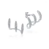 Серьги-гвоздики модного серебряного цвета с кристаллом CZ, современный дизайн, универсальные аксессуары для женщин, ювелирные изделия
