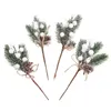 Decoratieve bloemen 20 stuks Kerstbessen Dennennaalden Kerstkrans Decors Feestartikelen Spray Props Plastic