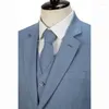 Ternos masculinos masculinos terno de linho azul claro feito sob medida slim fit casamento casual