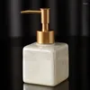 Liquid Soap Dispenser Ceramic Porcelain Bath Shampoo Shower Gel Bottle Gold Head Hardware Birthday Present Wedding Gift