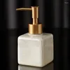 Distributeur de savon liquide en céramique et porcelaine, bouteille de Gel douche, shampoing, matériel à tête dorée, cadeau d'anniversaire, de mariage