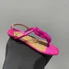 Sandalen Füße Klemmen Bequeme offene Zehen 2023 Sommer Fee Stil Kristall Dekorative flache Ferse Seite Air Back Strap Schuhe Gi