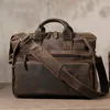 Valigette Luufan Borsa ventiquattrore in vera pelle da uomo adatta per PC da 14 pollici Borsa da lavoro Borsa per laptop maschile vintage Borsa a tracolla fatta a mano 231030