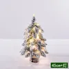 Decorazioni natalizie Albero di Natale artificiale con luce a led Floccaggio nordico Anno Decorazione Porta Ornamenti da parete Souvenir Scene Decorazioni per il desktop 231030