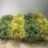 Flores decorativas de alta qualidade artificial planta verde falso reed grama bola plástico bonsai natural para jardim casamento casa shopping ao ar livre