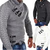 Maglioni da uomo Dolcevita con bottoni da uomo Maglione twist Maschile Autunno Manica lunga Slim Fit Maglione Pullover Tinta unita Top S-3XL 231030