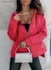 Kvinnors hoodies tröjor 2023 Autumn Women's Coat Hoodies Red Pocket Pocket dragkedja huvtröja Kvinnlig Loose Loose Trendy New Winter Warm Jacket Ladies T231030