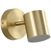 Lâmpada de parede quarto cabeceira pós-moderno simples luz rotativa luxo espelho dourado corredor frontal