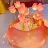 Other Event Party Supplies Tulip Lamp Night DIY Material Handmade Cute Room Decor Bedside Table Tulipanes Light Flower Valentines Day Gifts For Girls 231030