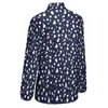 Blouses pour femmes Chemisier imprimé dalmatien bleu et blanc design élégant femme à manches longues chemises de mode de rue printemps vêtements surdimensionnés