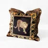 Kudde Croker Horse 45x45cm Kastskydd - Velvet Fabric Itanlian Leopard Style Couch Soffa för vardagsrum sovrummet