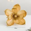 Decorative Flowers 20CM Simulation Christmas Flower Sequins Magnolia Tree Wreath Accessories Fake