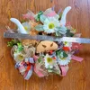 Juldekorationer Artificial Wreath Highland Cow Silk Flower Wreath Home Frad Door Decoration Realistic Garland Christmas Fönster Hängande prydnad 231027