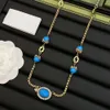 New G-line Blue Handsome Versatile Women's Fantasy Colorful Light Simple G Collar Chain Exquisite Clothing Accessories