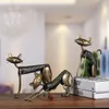 Objets décoratifs Figurines TOOARTS Sculpture en métal fer tressé animal Articles d'ameublement artisanat fait à la main 231027