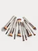 Makeup Brushes 2023 High Quality 10 PCS Private Label Champagne Gold Eye Eyeshadow Foundation Double Head Brush Set