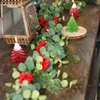 Juldekorationer Party Joy 1.9m Artificial Eucalyptus Christmas Pine Cypress Garland med Red Berries Rattan Home Party Table Decor Xmas Ornament 231027