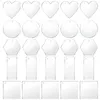 Breloques 10 pièces acrylique blanc rond coeur carré rectangulaire carte transparente pendentif pour la fabrication de bijoux bricolage porte-clés artisanat