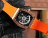 Richarmill Montre Suisse Automatique Mécanique Montres Hommes Série 055 Bubba Watson Asie Édition Céramique Caoutchouc Manuel Vent Wat WN-X8A3