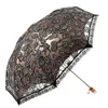 Parapluies double couche fleur dentelle femme pluie parapluie décoration de fête de mariage protection solaire parasol coupe-vent luxe princesse cadeau