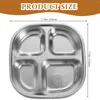 Bowls Stainless Steel Plate Compartment Tray Camping Cooking Utensils Tableware Divided Student Containers Kids